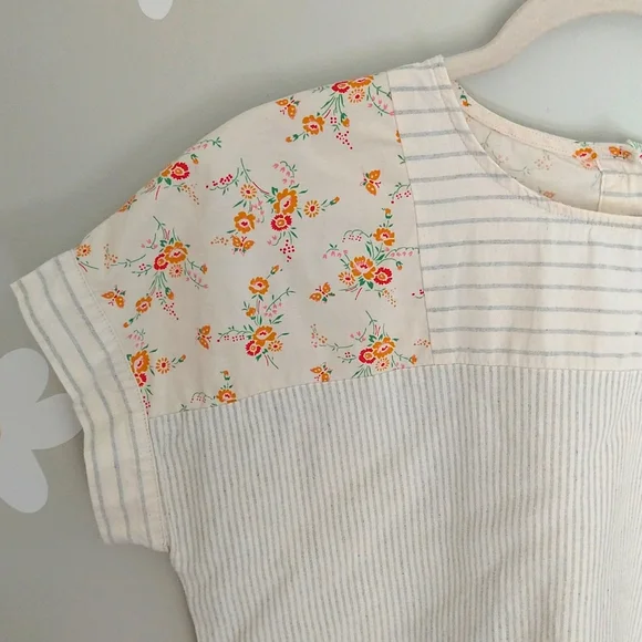 Madewell x The New Denim Project Patchwork Top In Railroad Stripe - Picture 7 of 15